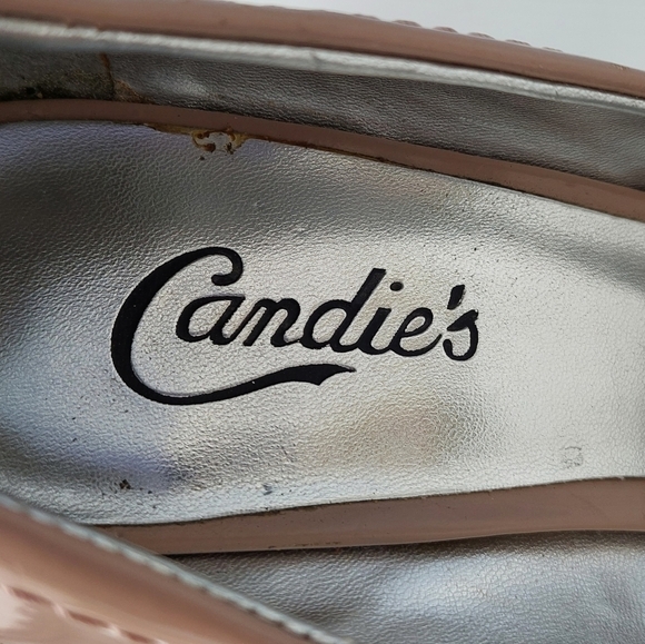 Candies Platform Pumps Slip-on Peep toe Nude Tan size 9.5 - Picture 10 of 12